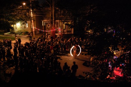 Sunday's celebration featured live music and swirling fire. (Photo courtesy of Eli Gordon)