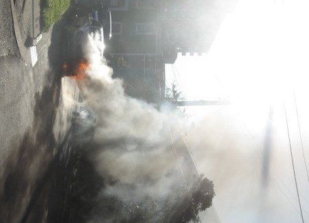 The smell of burning plastic first alerted neighbours.